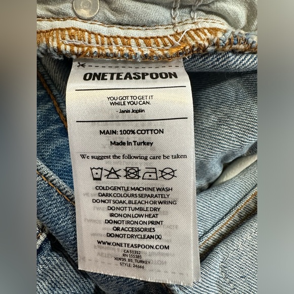 One Teaspoon Worn Out Hendrixe Outlaws Mid Length Denim Shorts-Size 26 - Picture 11 of 13